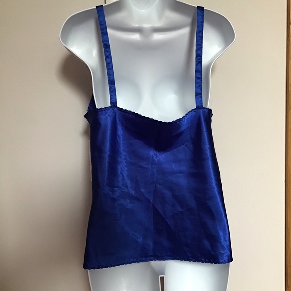 Royal blue camisole with lace neckline size L - Picture 2 of 4